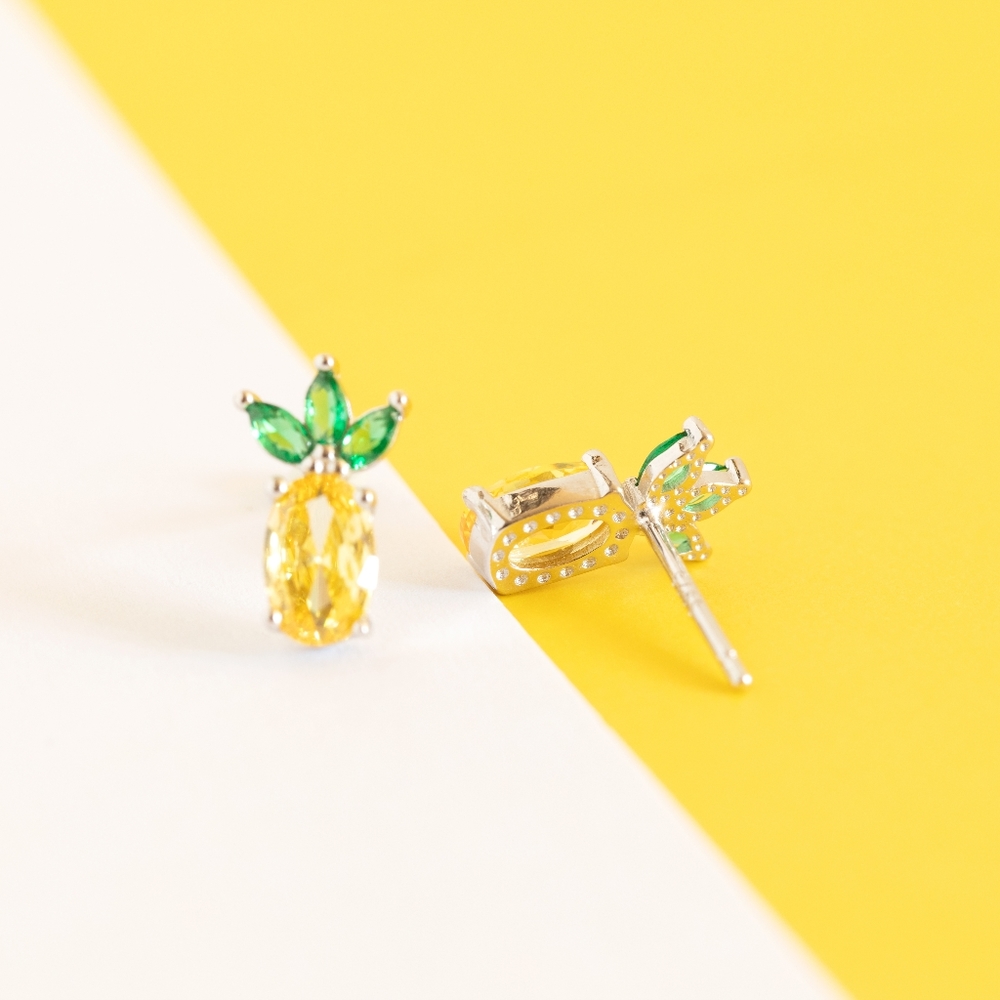 Sweet Pineapple Studs (S925) - Only 3 left! - Picture 6 of 9
